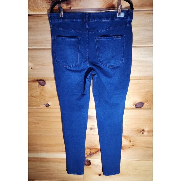 Seven 7 Womens Dark Washed Size 12 High Rise Stretch 5 Pocket Denim Blue Jeans - Picture 2 of 8